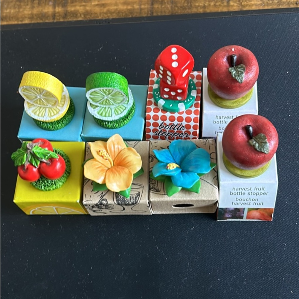 Vibrant Fruit and Flower Bottle Stoppers
